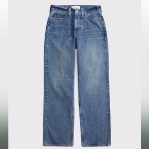 NWOT abercrombie baggy mid rise straight jeans